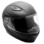 Adult Matte Black Full Face Helmet w/ Retractable Sun Visor