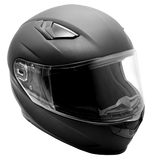Adult Matte Black Full Face Helmet w/ Retractable Sun Visor