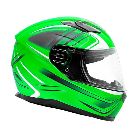 Adult Full Face Motorcycle Helmet w/Drop Down Sun Shield (Matte Green, X Small) Size 21 - 21 1/2"