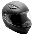 Adult Full Face Matte Black Snowmobile Helmet w/ Electric Heated Shield