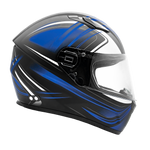 Adult Full Face 3x 4x Blue Snowmobile Helmet w/ Electric Heated Shield