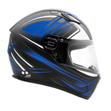 Adult Full Face 3x 4x Blue Snowmobile Helmet w/ Electric Heated Shield