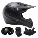 Snocross Helmet Matte Black w/ Matte Black Goggles