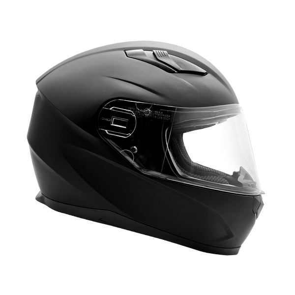 Black Adult Full Face Helmet w/ Retractable Sun Visor