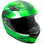 Adult Full Face Motorcycle Helmet w/Drop Down Sun Shield (Matte Green, X Small) Size 21 - 21 1/2"