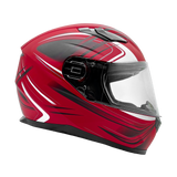 Adult Matte Red Full Face Helmet w/ Retractable Sun Visor