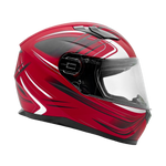 Adult Full Face Motorcycle Helmet w/Drop Down Sun Shield (Matte Red, X Small) Size 21 - 21 1/2"
