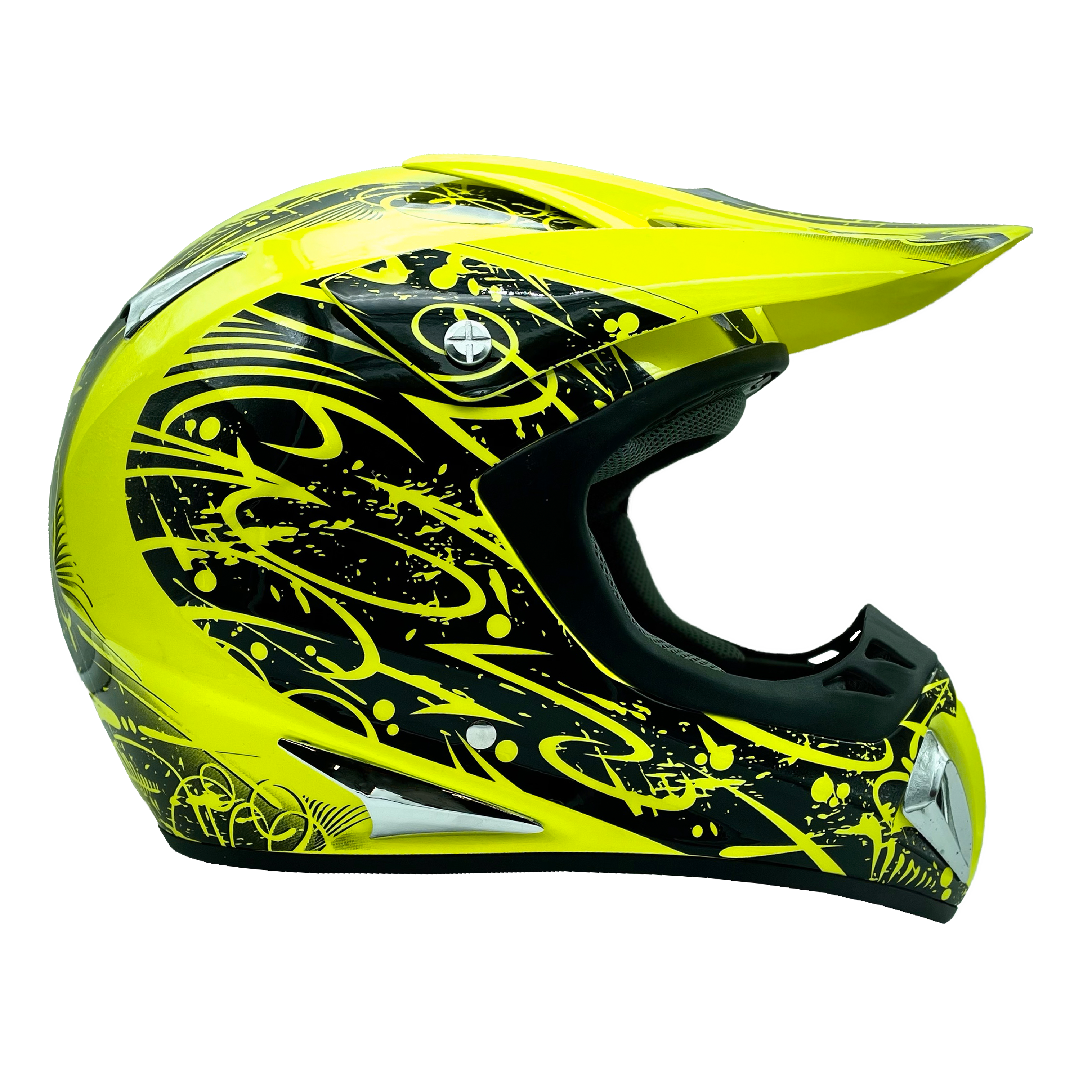 Adult MOTOCROSS ATV OFFROAD HI-VIZ Typhoon Helmet S