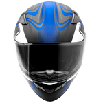 Adult Full Face 3x 4x Blue Snowmobile Helmet w/ Electric Heated Shield