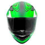 Adult Full Face Motorcycle Helmet w/Drop Down Sun Shield (Matte Green, X Small) Size 21 - 21 1/2"