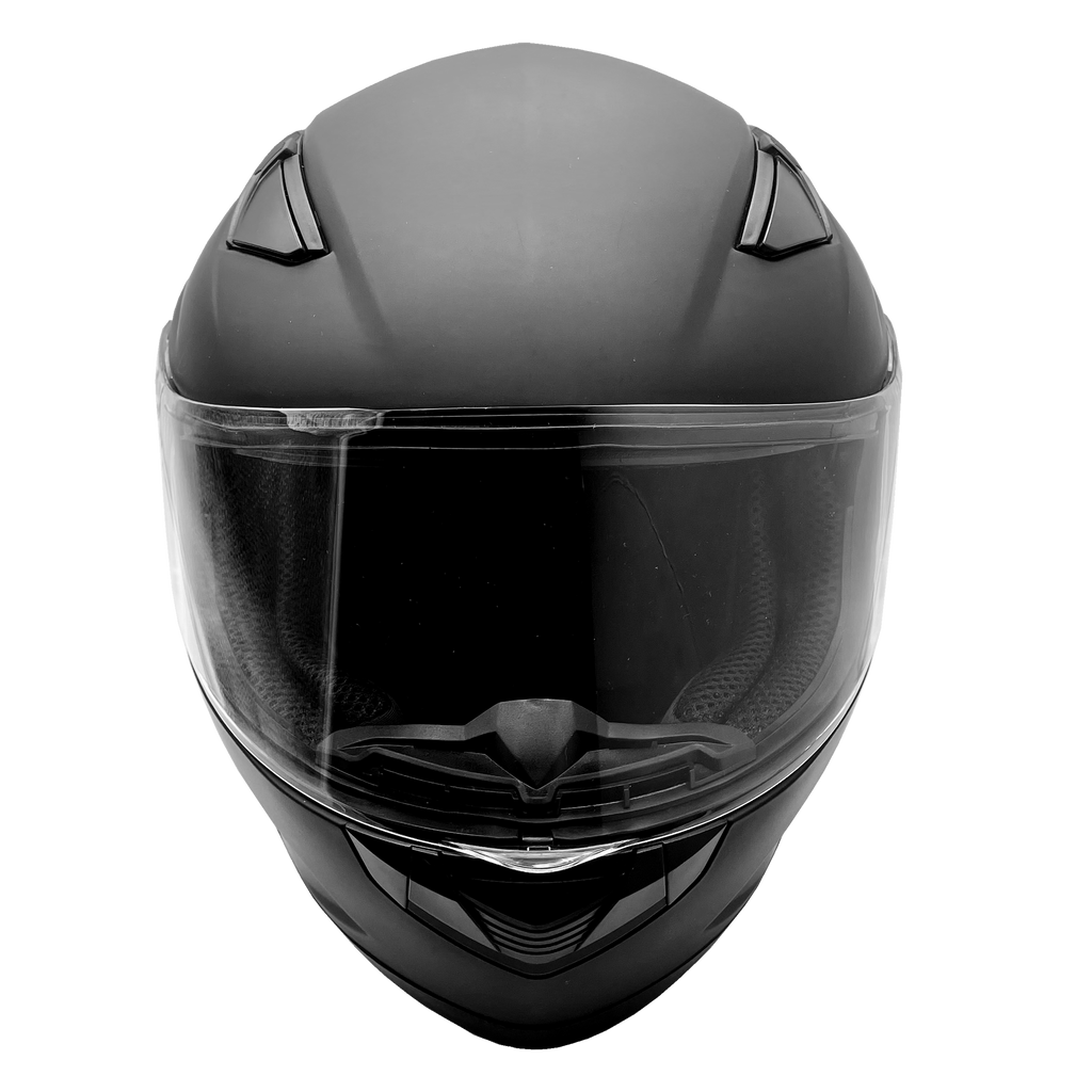 Black XS Adult Full Face Helmet w/ Retractable Sun Visor