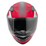 XS Adult Matte Red Full Face Helmet w/ Retractable Sun Visor