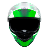 Adult Full Face 3x 4x Green Snowmobile Helmet w/ Electric Heated Shield