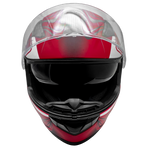 Adult Full Face Motorcycle Helmet w/Drop Down Sun Shield (Matte Red, X Small) Size 21 - 21 1/2"