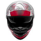 XS Adult Matte Red Full Face Helmet w/ Retractable Sun Visor