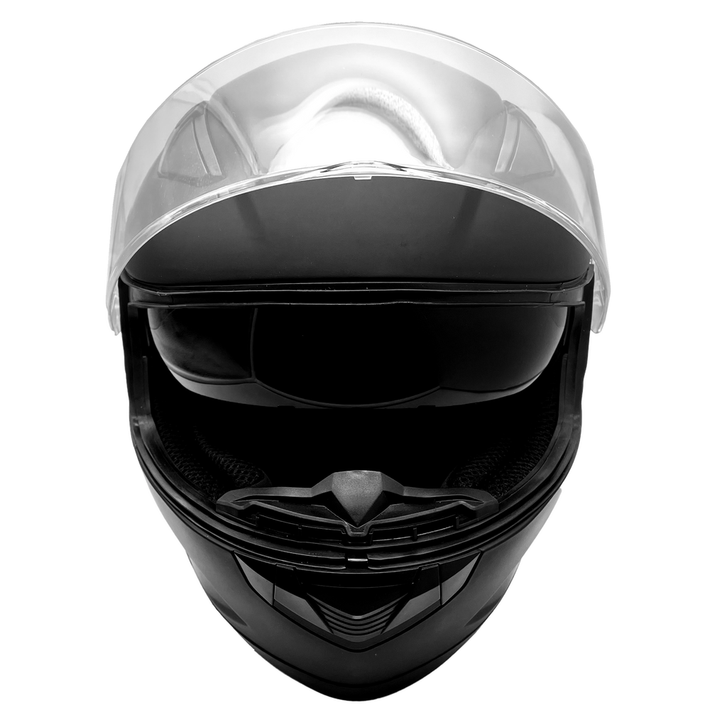 Black XS Adult Full Face Helmet w/ Retractable Sun Visor