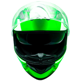 Adult Full Face Motorcycle Helmet w/Drop Down Sun Shield (Matte Green, X Small) Size 21 - 21 1/2"