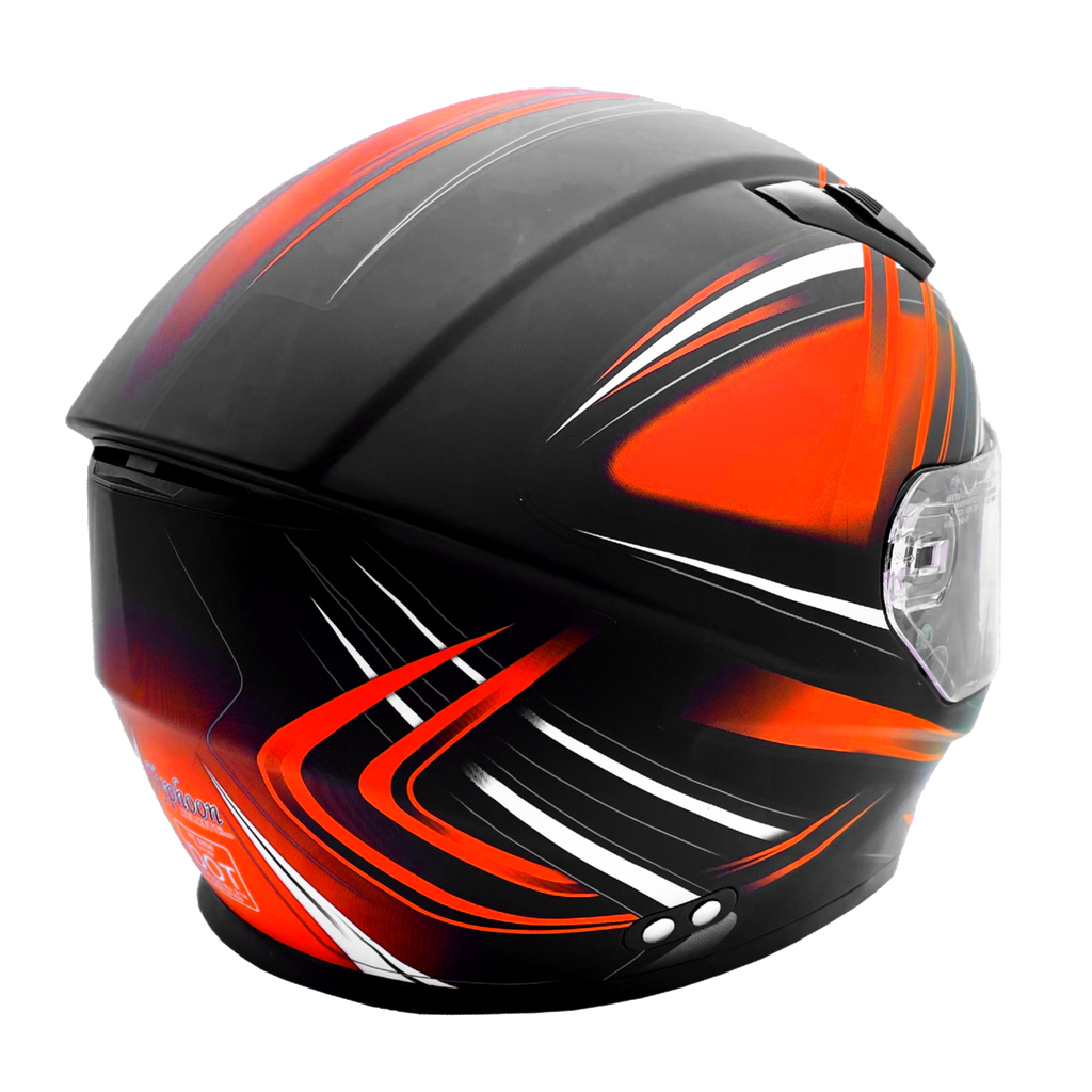 3X 4X Adult Orange Snowmobile Helmet with Heated Shield Typhoon