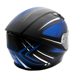Adult 3x 4x Blue Full Face Snowmobile Helmet w/ Double Pane Shield