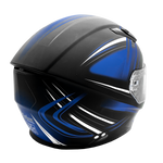 Adult Full Face 3x 4x Blue Snowmobile Helmet w/ Electric Heated Shield