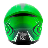 Typhoon Adult Full Face Motorcycle Helmet w/Drop Down Sun Shield (Matte Green, X Small) Size 21 - 21 1/2"
