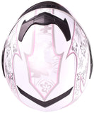 White Pink Butterfly Youth Full Face Motorcycle Helmet