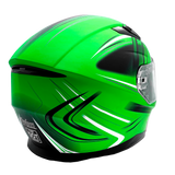 Adult Full Face Green Snowmobile Helmet w/ Electric Heated Shield