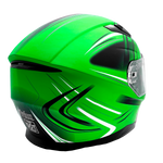 Adult Full Face Motorcycle Helmet w/Drop Down Sun Shield (Matte Green, X Small) Size 21 - 21 1/2"