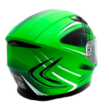Adult Full Face Motorcycle Helmet w/Drop Down Sun Shield (Matte Green, X Small) Size 21 - 21 1/2"