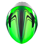 Adult Matte Green Full Face Helmet w/ Retractable Sun Visor