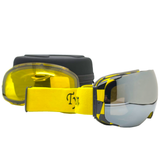 Yellow Black Bumble Bee Magnetic Ski/Snowboard Goggles - Mirror