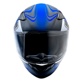 Adult Full Face Blue Snowmobile Helmet w/ Electric Heated Shield