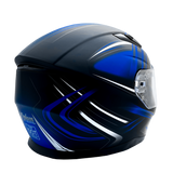 Adult Matte Blue Full Face Helmet w/ Retractable Sun Visor