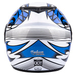 Motorcycle Combo - Youth Full Face Blue Helmet with Blue Gloves