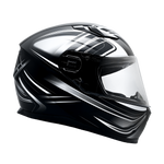 Adult Gray Full Face Snowmobile Helmet w/ Double Pane Shield