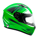 Adult Full Face 3x 4x Green Snowmobile Helmet w/ Electric Heated Shield