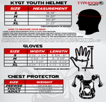 Matte Black Helmet, Orange Gloves, Goggles & Youth Chest Protector