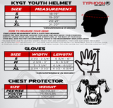 Orange Helmet, Black Gloves Goggles & Youth Chest Protector