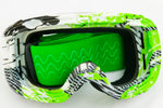 Green White Energy Magnetic Ski/Snowboard Goggles-Green