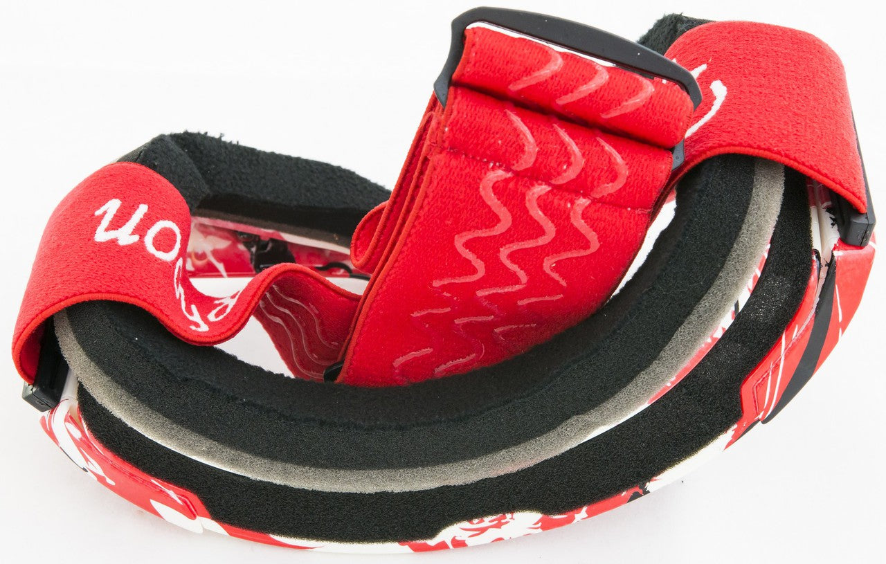 Magnetic Ski Snowboard Red Black Goggles with Mirror Lens