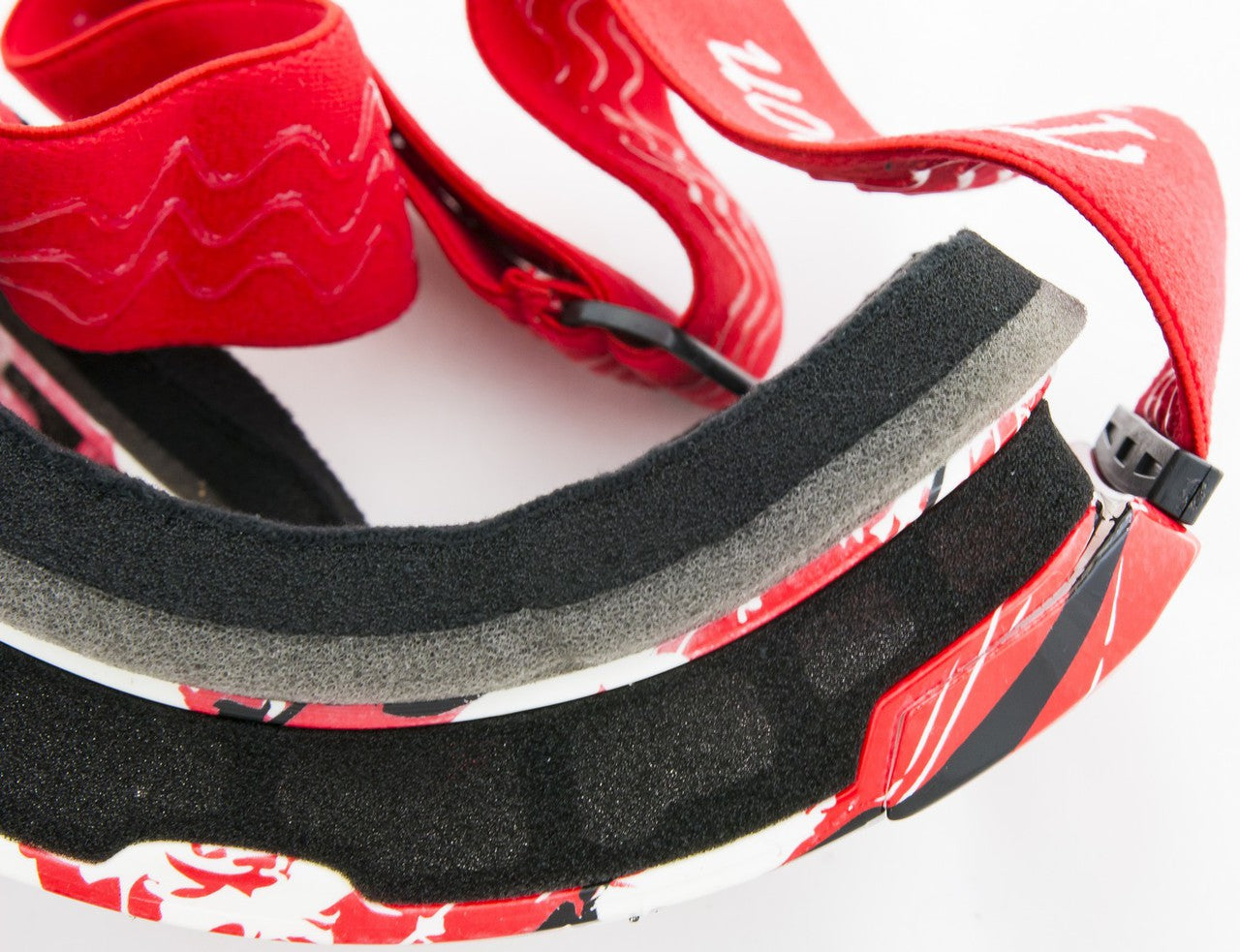 Magnetic Ski Snowboard Red Black Goggles with Mirror Lens