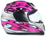 Pink Youth Full Face Snowmobile Helmet w/ Electric Shield