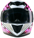 Pink Youth Full Face Snowmobile Helmet w/ Electric Shield