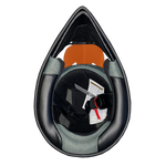 Adult Helmet Matte Orange Splatter with Black Goggles