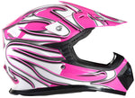 Pink Helmet, Black Gloves Goggles And Youth Chest Protector