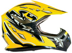 Yellow Helmet, Black Gloves Goggles & PeeWee Chest Protector