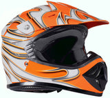 Youth Orange Helmet, Black Gloves Goggles & Peewee Chest Protector