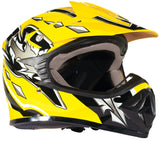 Yellow Helmet, Black Gloves Goggles & PeeWee Chest Protector