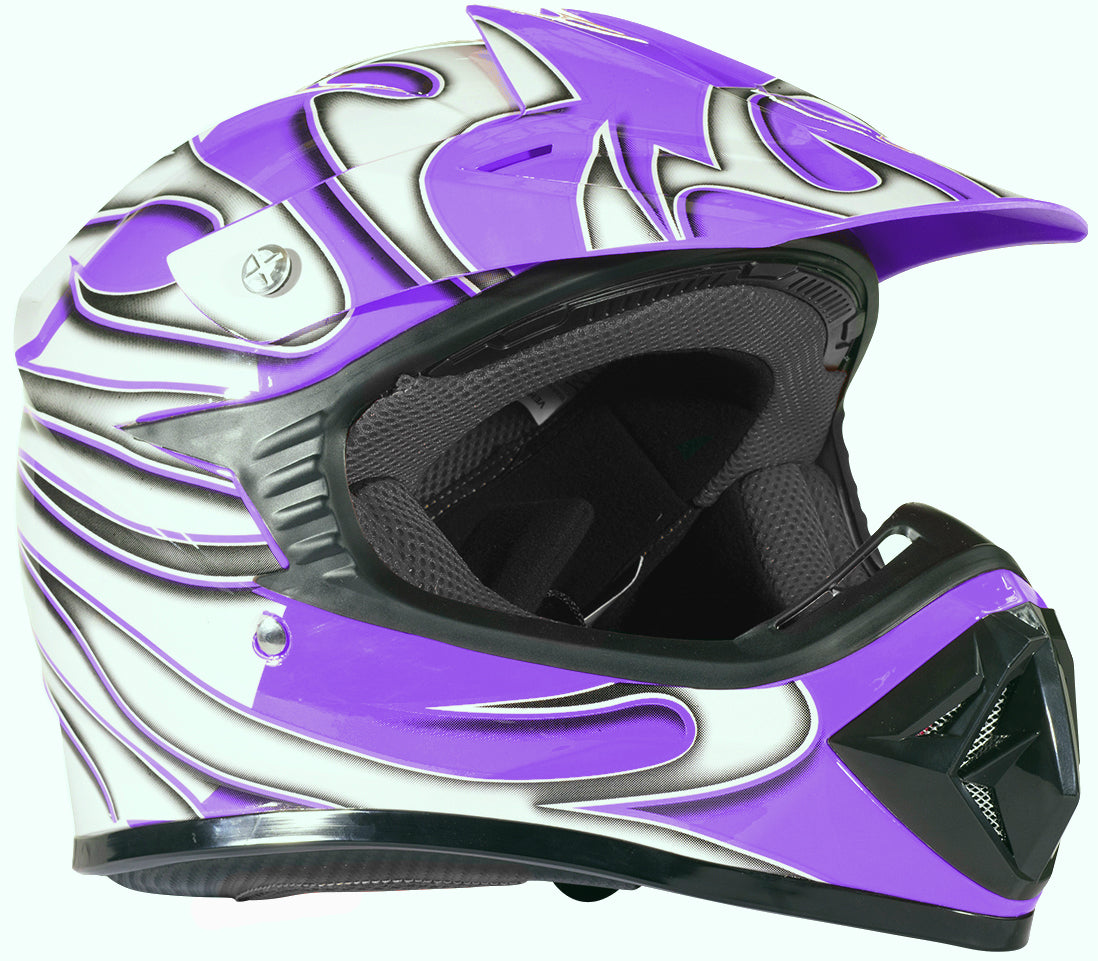 girls purple motorcycle helmet Small Horns Designed for use on trails Pairing the ILM Helmet MF509