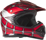 Red Web Graphic Helmet, Gloves, Goggles & Pee-Wee Chest Protector